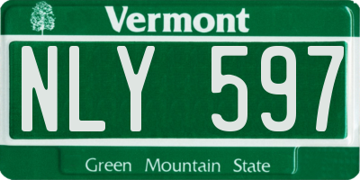 VT license plate NLY597