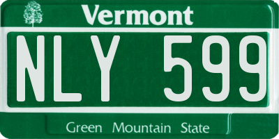 VT license plate NLY599