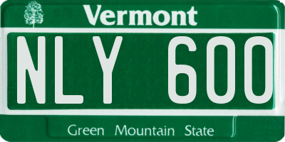 VT license plate NLY600