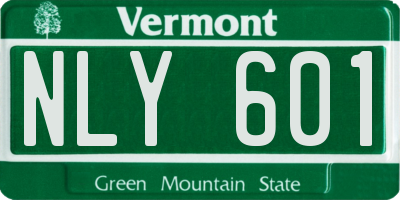 VT license plate NLY601