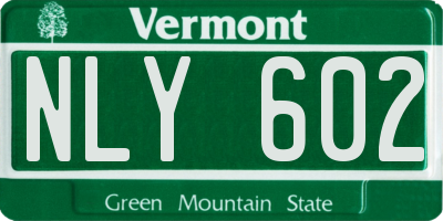 VT license plate NLY602