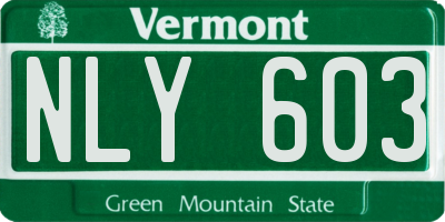 VT license plate NLY603