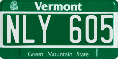VT license plate NLY605