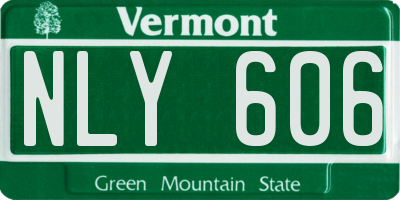 VT license plate NLY606