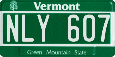 VT license plate NLY607
