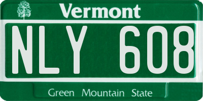 VT license plate NLY608