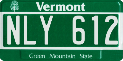 VT license plate NLY612