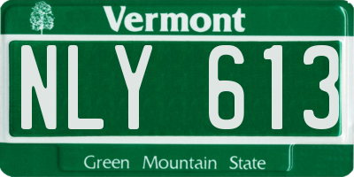 VT license plate NLY613