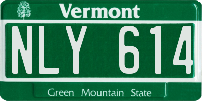 VT license plate NLY614