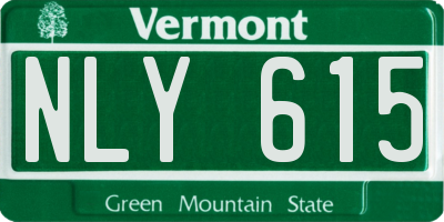 VT license plate NLY615