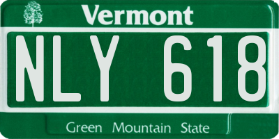 VT license plate NLY618