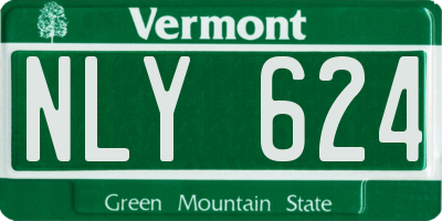 VT license plate NLY624