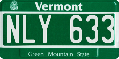 VT license plate NLY633