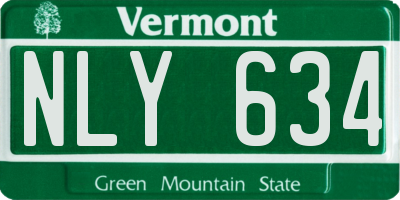 VT license plate NLY634