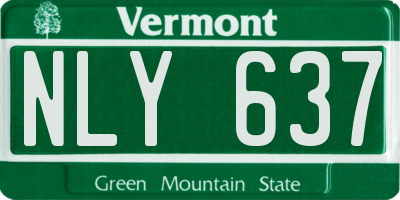 VT license plate NLY637