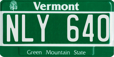 VT license plate NLY640