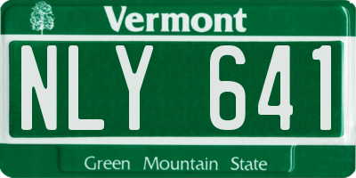 VT license plate NLY641