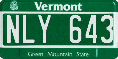 VT license plate NLY643