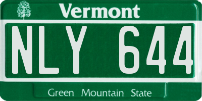 VT license plate NLY644