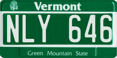 VT license plate NLY646