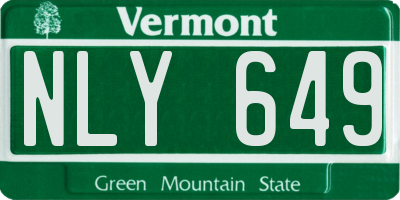 VT license plate NLY649