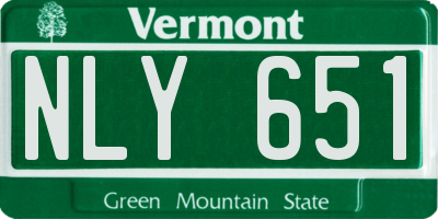 VT license plate NLY651