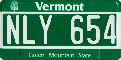 VT license plate NLY654