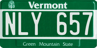 VT license plate NLY657