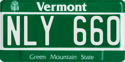 VT license plate NLY660
