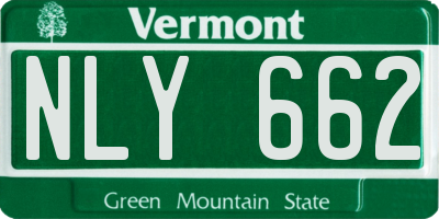 VT license plate NLY662