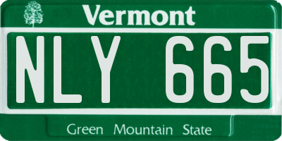 VT license plate NLY665