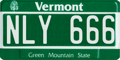 VT license plate NLY666