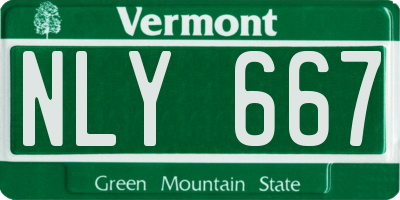 VT license plate NLY667