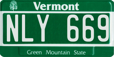 VT license plate NLY669