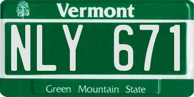 VT license plate NLY671