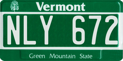 VT license plate NLY672