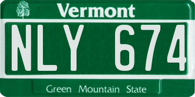 VT license plate NLY674