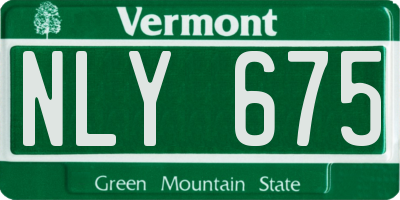 VT license plate NLY675