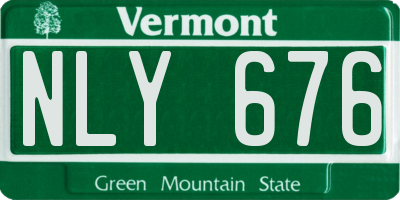 VT license plate NLY676