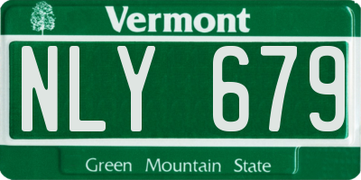 VT license plate NLY679