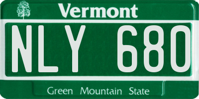VT license plate NLY680