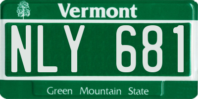 VT license plate NLY681