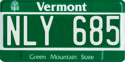 VT license plate NLY685