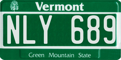 VT license plate NLY689