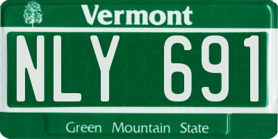 VT license plate NLY691