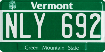 VT license plate NLY692