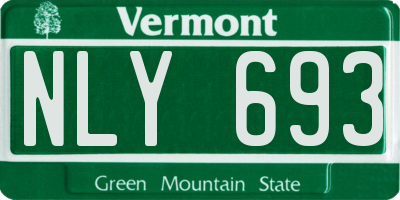 VT license plate NLY693