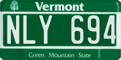 VT license plate NLY694