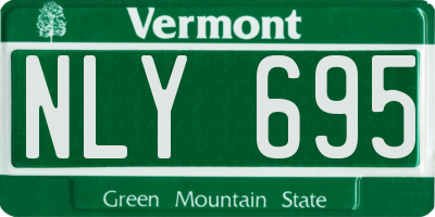 VT license plate NLY695