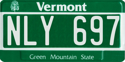 VT license plate NLY697